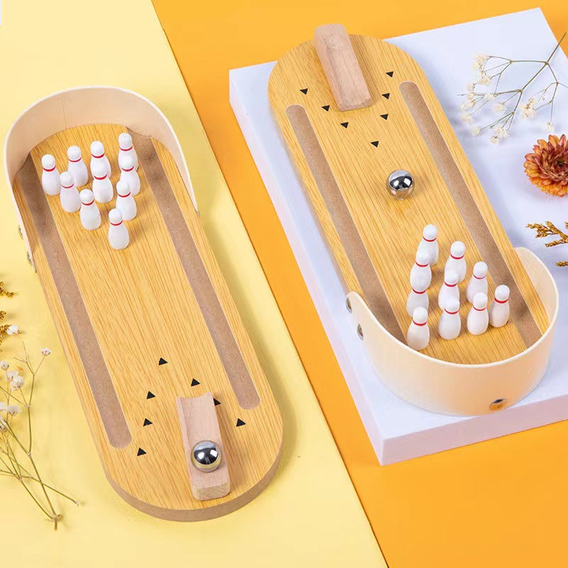 Wooden Mini Bowling Table Game